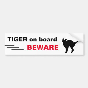 TIGER/Katze an Bord - Vorsicht beim Fahren/Aufkleb Autoaufkleber