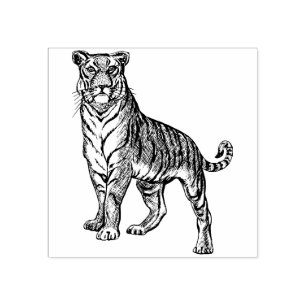 Tiger-Kautschuk-Briefmarke Gummistempel