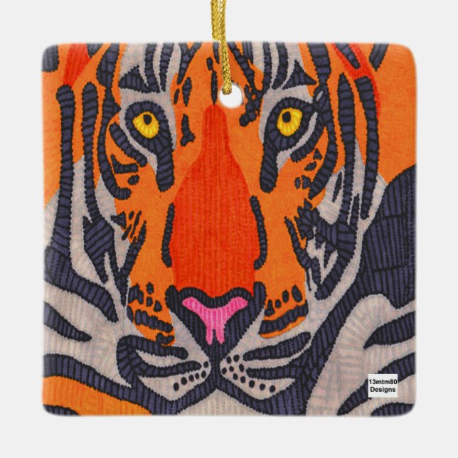 Tiger - Keramik Keramikornament (Vorderseite)