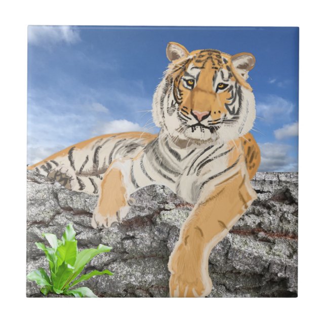 Tiger-Keramik-Tile Fliese (Vorderseite)