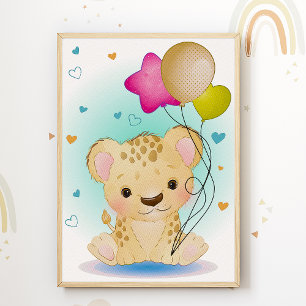 Tiger Kids Room Poster Safari Kinderzimmer drucken