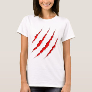 Tiger-Klauen-Abdrücke T-Shirt – Wildes Grafik-T-Sh