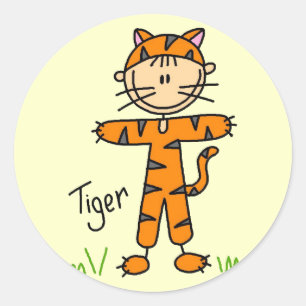 Tiger kleiden oben T - Shirts und Geschenke Runder Aufkleber