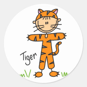 Tiger kleiden oben T - Shirts und Geschenke Runder Aufkleber