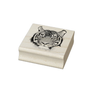 Tiger-Kopf Gummistempel