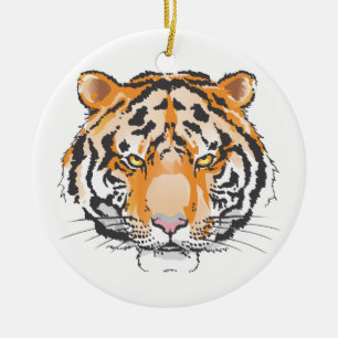 Tiger-Kopf Keramik Ornament