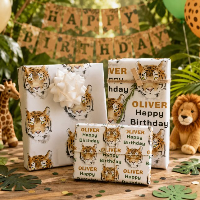 Tiger-Kopf-Tier Geschenkpapier Set (Von Creator hochgeladen)