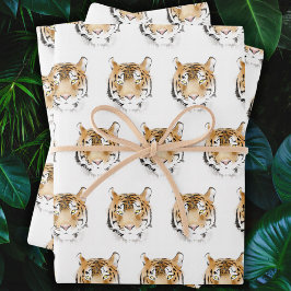 Tiger-Kopf-Tier Geschenkpapier Set