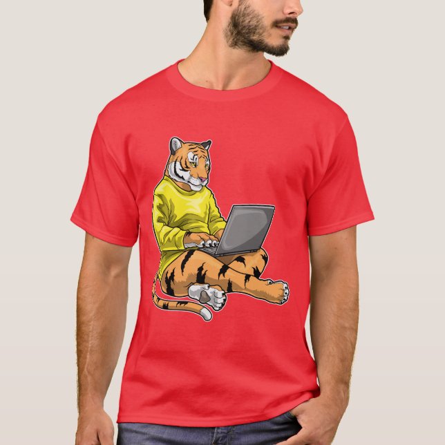 Tiger Laptop T-Shirt (Vorderseite)