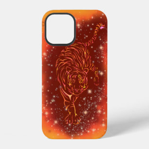 Tiger läuft bei Galaxy Sternennacht iPhone 12 Hülle