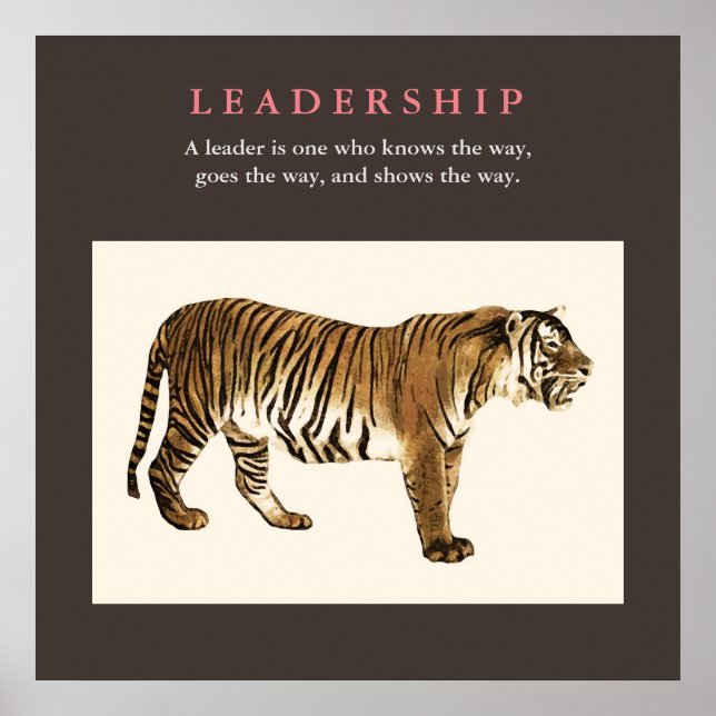 Tiger Leadership Inspiration Pop Art Poster (Vorne)