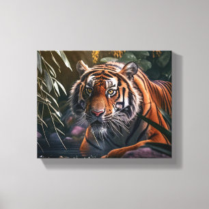 Tiger-Leinwand - Dschungel Leinwanddruck