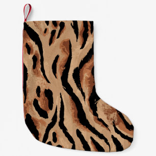 Tiger Leopard: Tierhaut nahtlos Kleiner Weihnachtsstrumpf