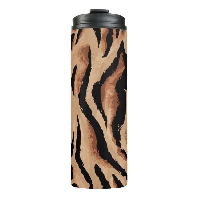 Tiger Leopard: Tierhaut nahtlos Thermosbecher (Vorderseite)