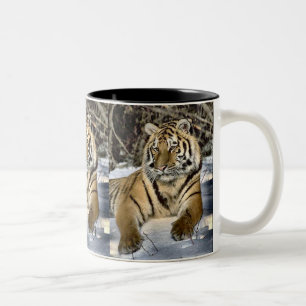 Tiger-Liebhaber-Kunst-Geschenke Zweifarbige Tasse