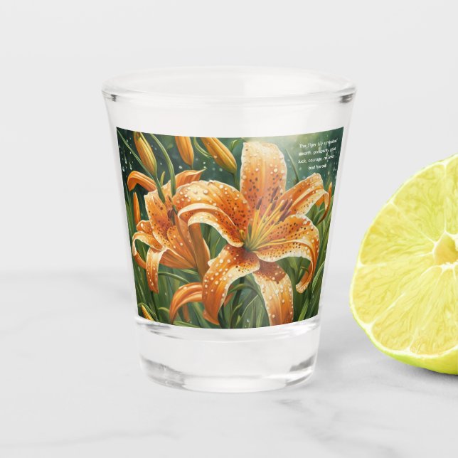 Tiger-Lilie Schnapsglas (Vorderseite)