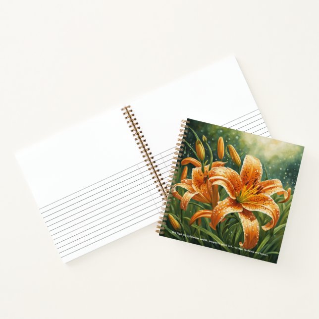Tiger-Lilie Symbolik Notizbuch (Innenseite)