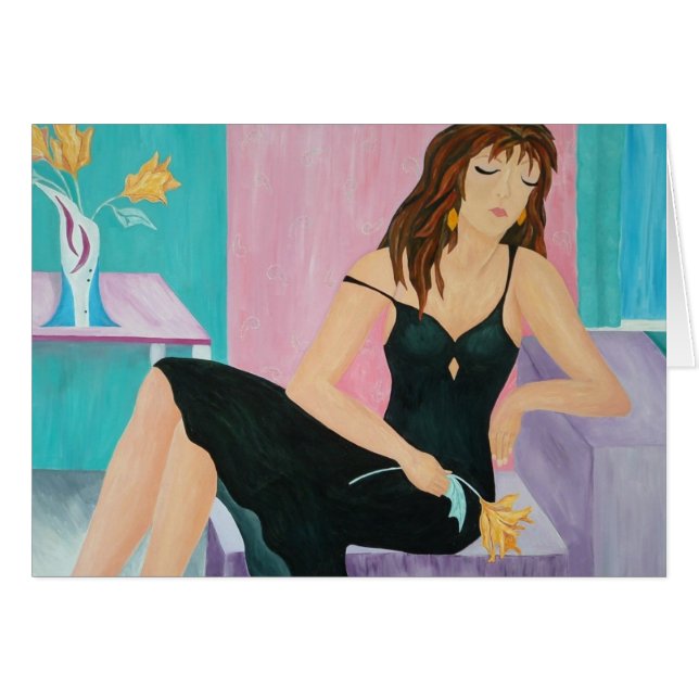 Tiger-Lilien-Kunst-Karte (Vorderseite (Horizontal))