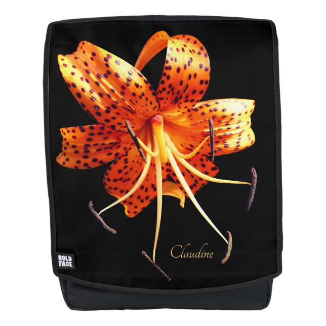 Tiger-Lilien-schroffer Rucksack-Erwachsener + Rucksack (Vorderseite)