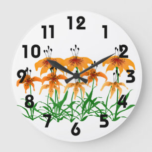 Tiger-Lilienuhr Große Wanduhr