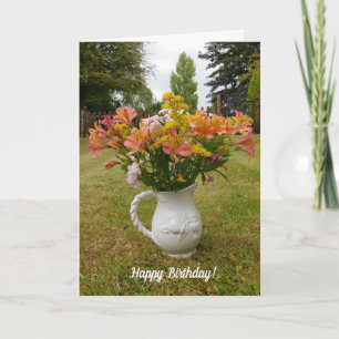 Tiger Lilies Birthday Vase Card Karte