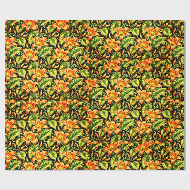Tiger Lilies Geschenkpapier (Flach)