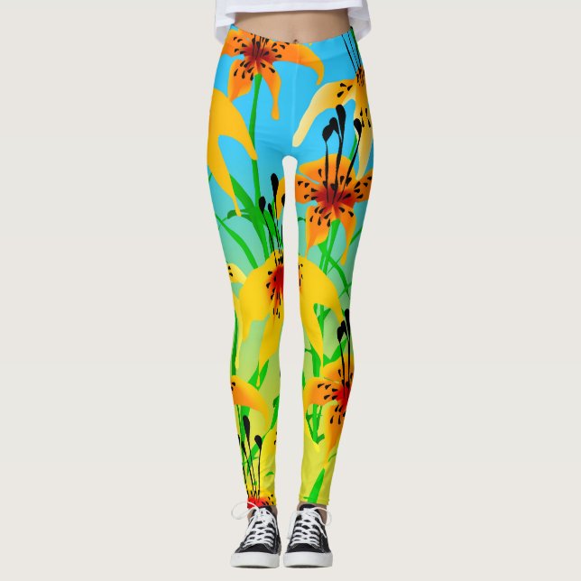 Tiger Lilies Leggings (Vorderseite)