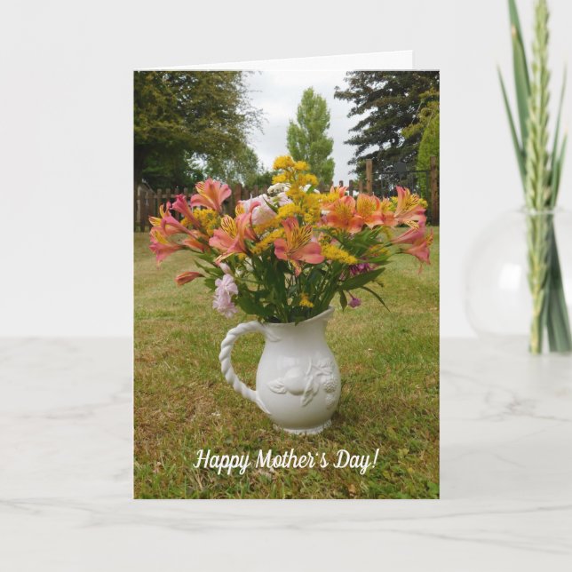 Tiger Lilies Mother's Day Vase Card Karte (Vorderseite)