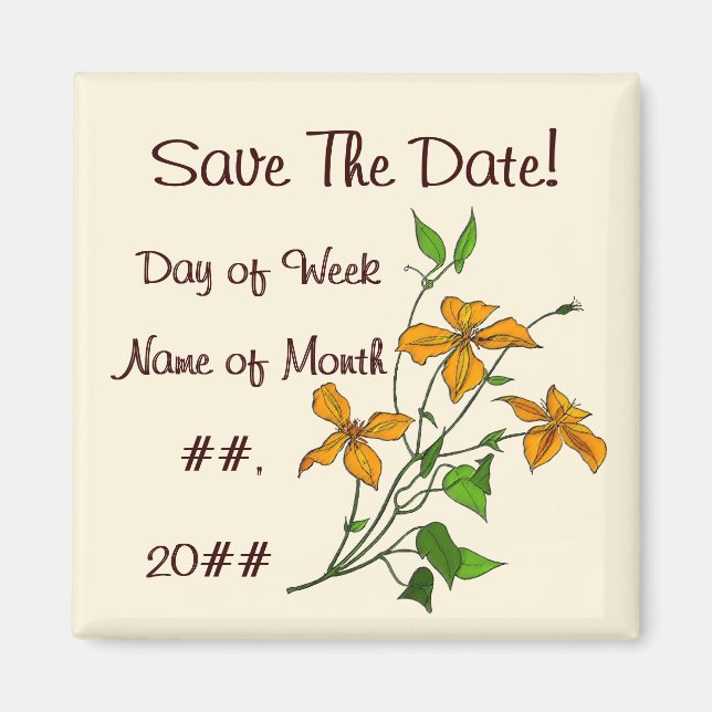 Tiger Lilies (Save the Date Magnet) Magnet (Vorne)