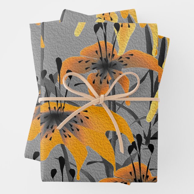 Tiger Lilies Wrapping Paper Sheets Geschenkpapier Set (Beispiel)