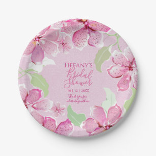 Tiger Lilly Clematis Rosa Floral Brautparty Pappteller