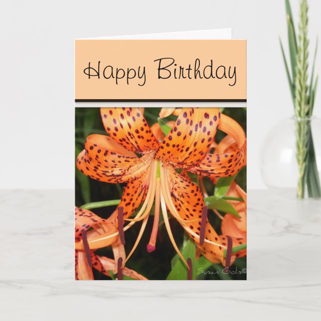 Tiger Lily Birthday Card Karte (Vorderseite)