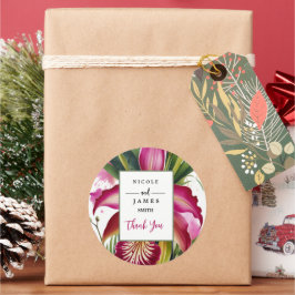 Tiger Lily Elegant Floral Runder Aufkleber