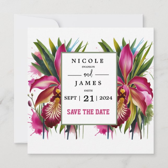 Tiger Lily Elegant Floral Save The Date (Vorderseite)