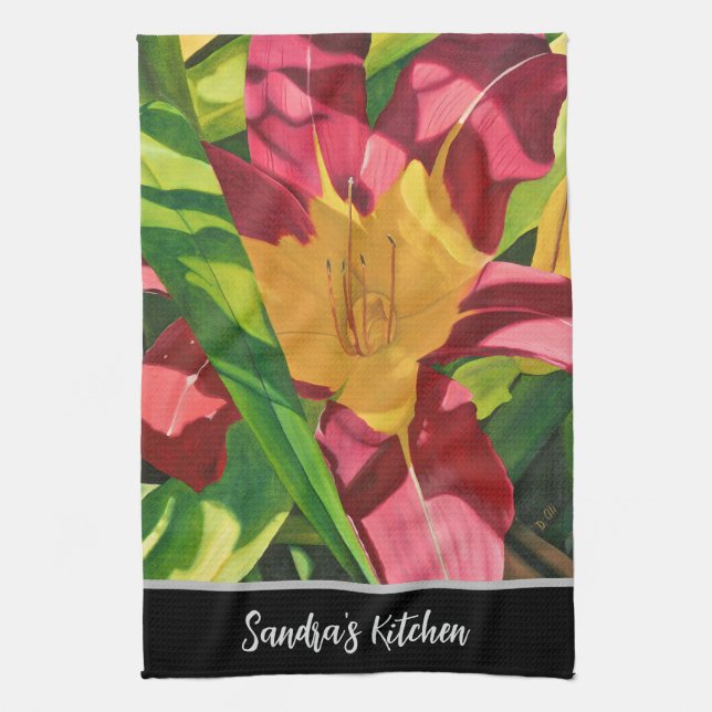 Tiger Lily Floral Geschirrtuch (Vertikal)