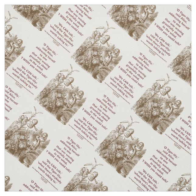 Tiger-Lily kann mit Wunderland sprechen Stoff (Muster)