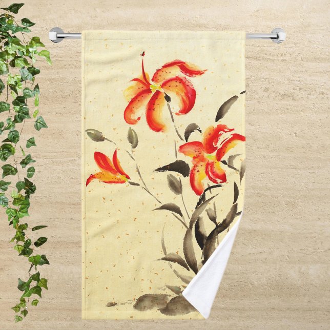 Tiger Lily - rot Handtuch (Von Creator hochgeladen)