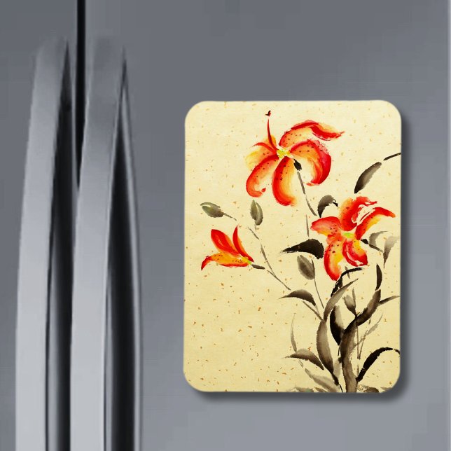 Tiger Lily - rot Magnet (Von Creator hochgeladen)