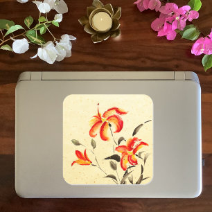 Tiger Lily - rot Quadratischer Aufkleber