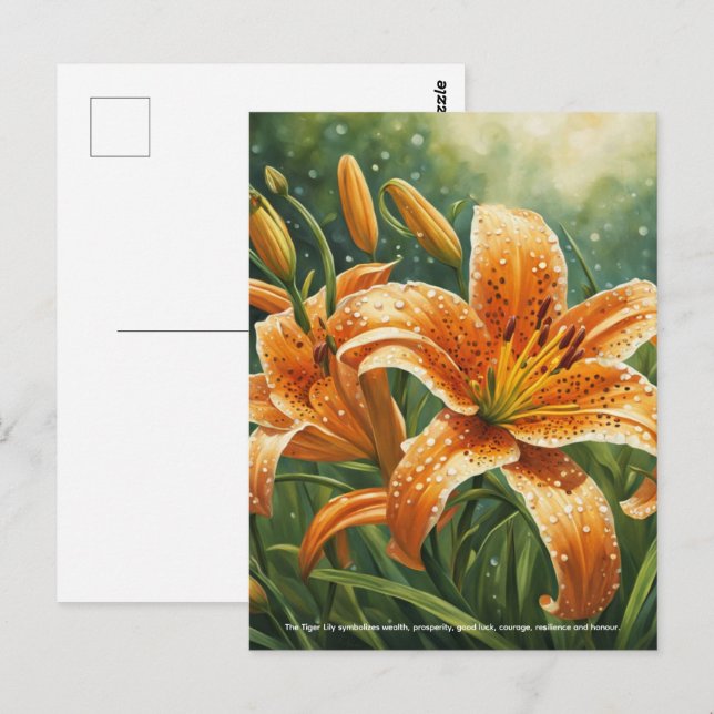 Tiger Lily Symbolism Postkarte (Vorne/Hinten)