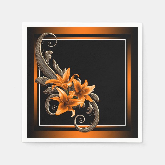 Tiger Lily Wedding Serviette (Vorderseite)