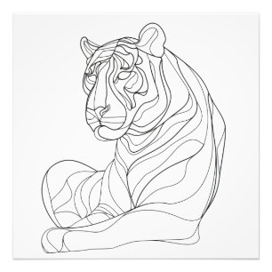 Tiger Line Art Fotodruck