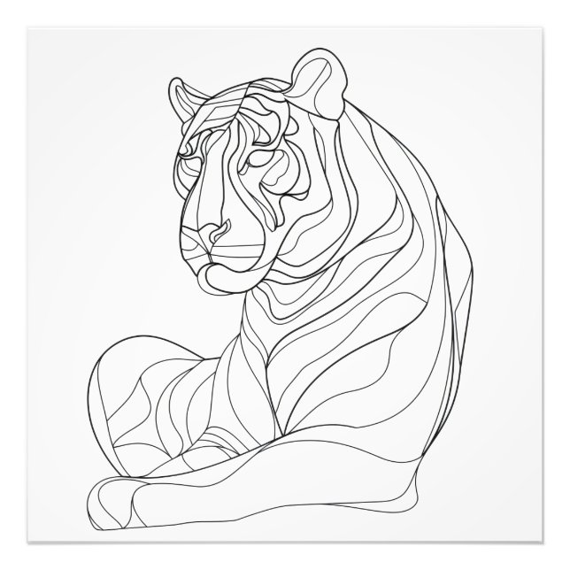 Tiger Line Art Fotodruck (Vorne)