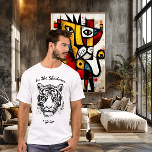 Tiger Line Art Illustration – T-Shirt mit individu