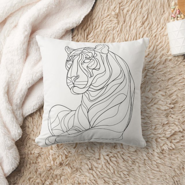 Tiger Line Art Kissen (Decke)