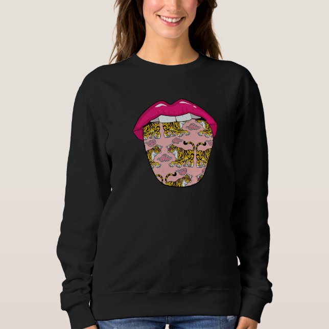 Tiger Lips Wildlife Big Cat  Animal Tiger Sweatshirt (Vorderseite)