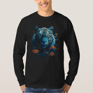 Tiger Lover Artwork Blume Animal Motif Tiger 1 T-Shirt