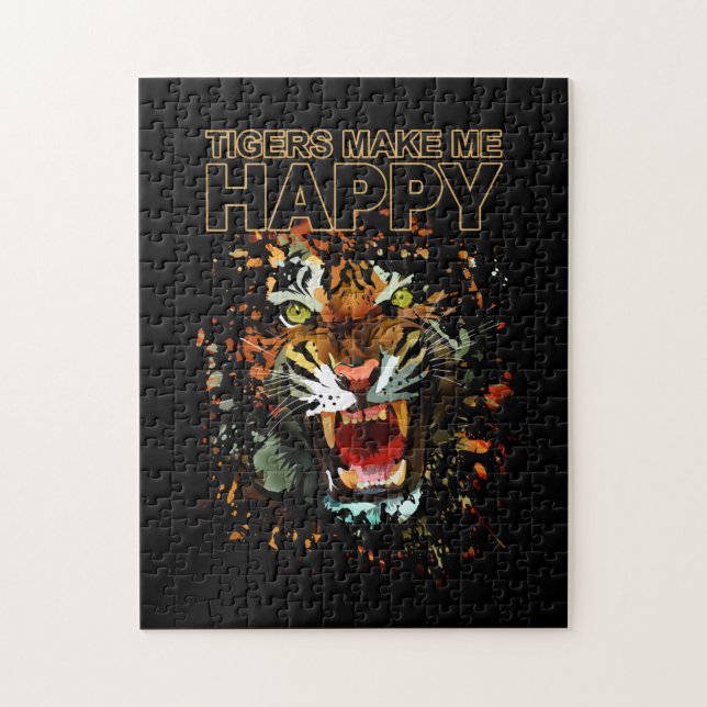 Tiger machen mich glücklich puzzle (Vertikal)