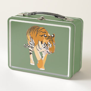 Tiger-Malerei auf Metall-Lunchboxen Metall Brotdose