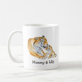 Tiger Mama & Cub - Personalisierte Liebe Kaffeetasse
